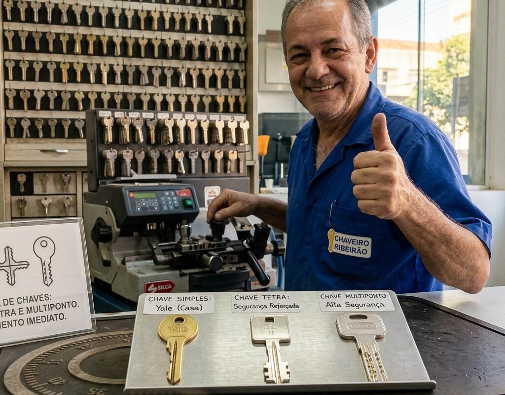 Cópia de chave em Ribeirão Preto simples, tetra e multiponto